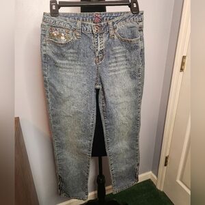 Y2K One Tuff Babe Size 16 Kids Has Embroidery Of Flowers On A Branch On The